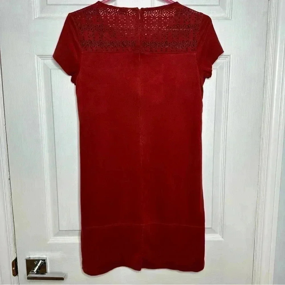 Reitman’s Shift Dress Midi Laser Cut Burn Orange Size Extra Small - Picture 13 of 16